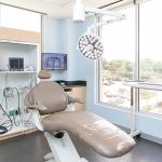 Dentist Chair with window in background photo of Dentist's chair at Stewart & Arango Oral Surgery